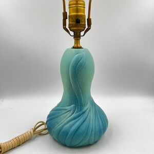 Rare Van Briggle Pottery Lotus Lamp Ming Matte Blue Turquoise